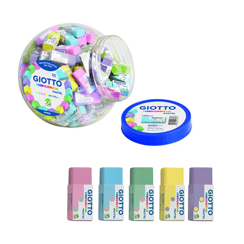 MINI GOMA GIOTTO PAQUETE 120 UNIDADES
