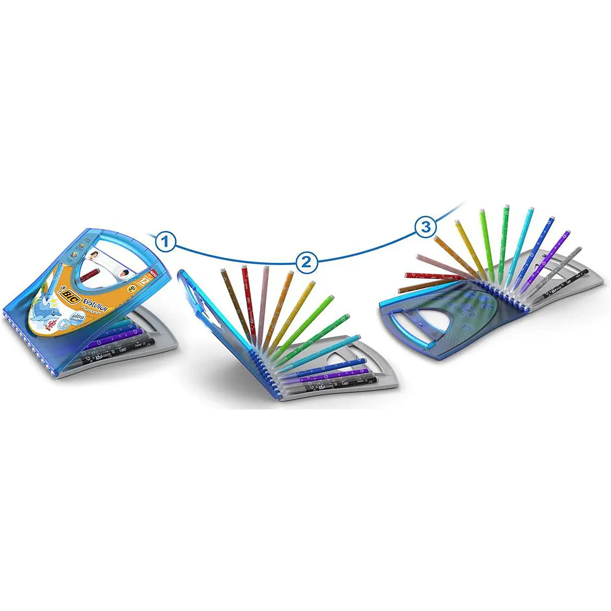 PLUMONES EVOLUTION SUPER ESTUCHE ARCOÍRIS 12 COLORES BIC | ISA