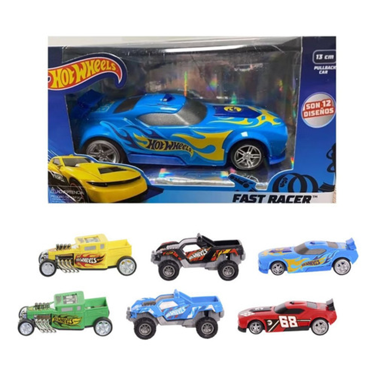 Auto Hotwheels A Fricción 13cm Fast Racer | ISA TOYS CHILE