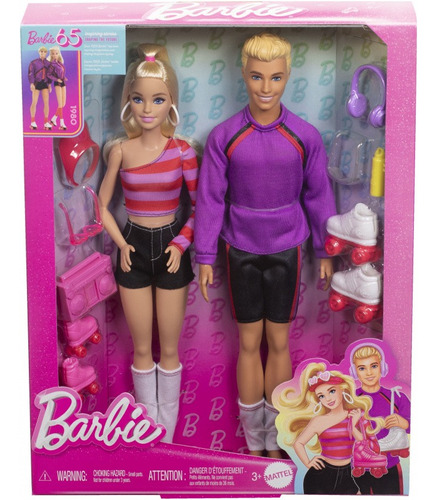 Pack Barbie Y Ken Fashionistas 65 Aniv Patines Hxk90 | ISA TOYS CHILE