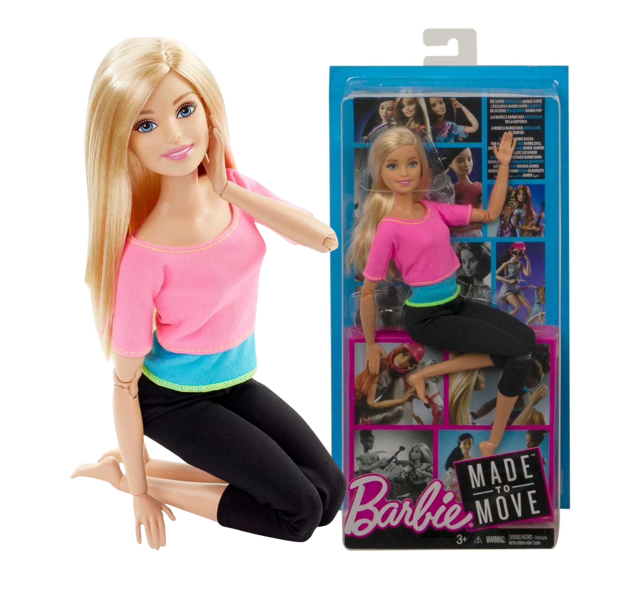 MUÑECA BARBIE MOVIMIENTOS DIVERTIDOS ROSADO PINK TOP ISA TOYS CHILE