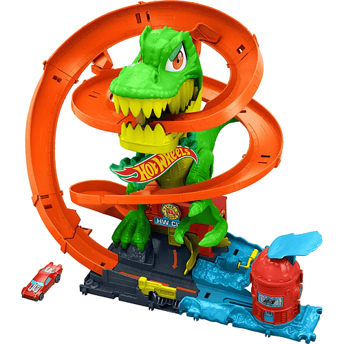 HOT WHEELS CITY PISTA T-REX VS ESTACIÓN DE BOMBEROS