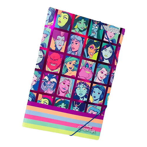 CARPETA C/ELASTICO DISNEY PRINCESAS Y VILLANOS PROARTE