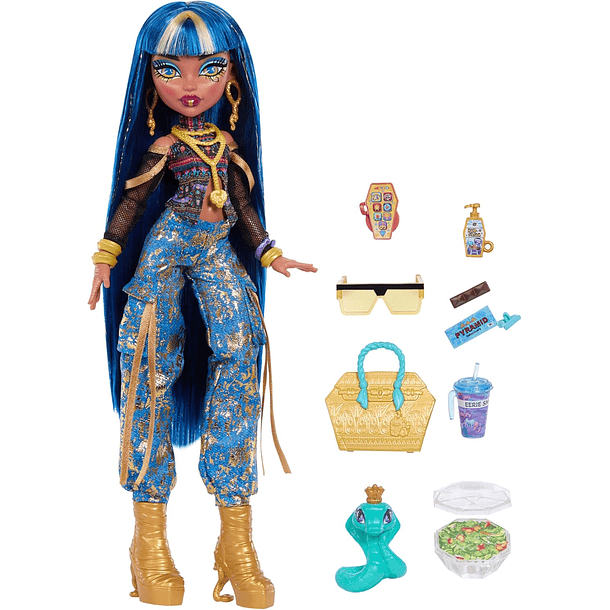 MONSTER HIGH CLEO DE NILE MUÑECA TOP CORTO Y PANTALON CARGO 4