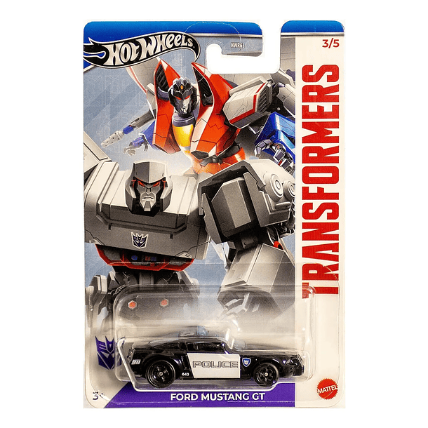 HOT WHEELS FORD MUSTANG GT TRANSFORMERS 3/5 3