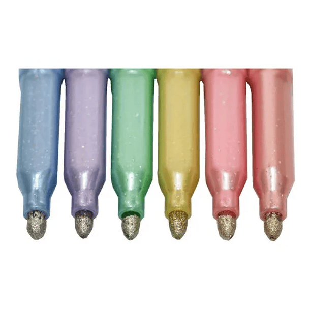 MARCADOR PASTEL GLITTER PODER GLITTER PASTEL 6 COL MOOVING 2