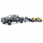 CAMIONETA DODGE RAM + ACOPLADO C/AUTO DESCAPOTABLE BRUDER 1