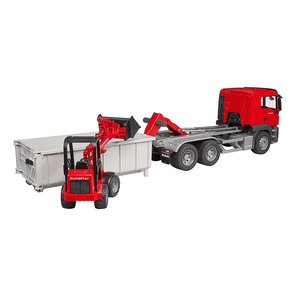 CAMIÓN MAN TGS CON CONTENEDOR RODANTE Y CARGADOR SCHÄFFER 2
