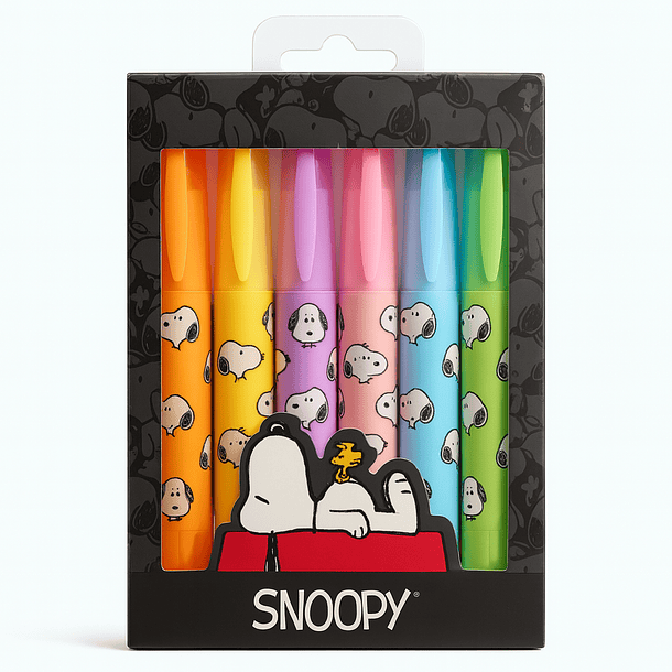 SET DE DESTACADORES BORRABLES X 6 SNOOPY