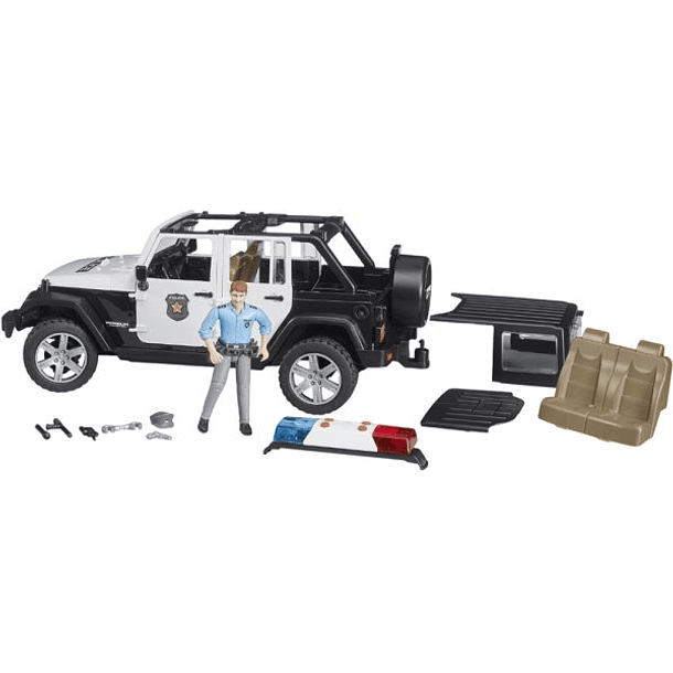 BRUDER VEHÍCULO POLICIAL JEEP WRANGLER RUBICON CON POLICÍA  5