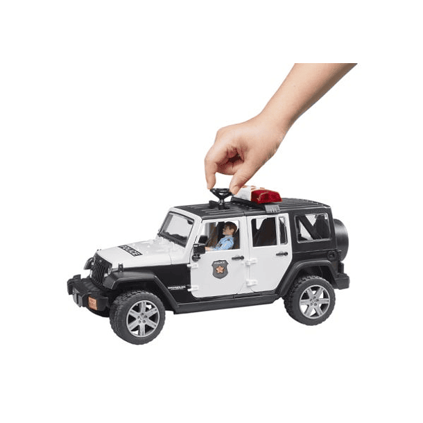 BRUDER VEHÍCULO POLICIAL JEEP WRANGLER RUBICON CON POLICÍA  6