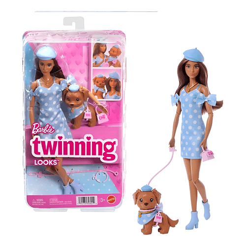 BARBIE TWINNING LOOKS CELESTE MUÑECA CON MASCOTA 