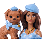 BARBIE TWINNING LOOKS CELESTE MUÑECA CON MASCOTA  4