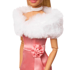 BARBIE MUÑECA MATTEL 80TH ANIVERSARIO VESTIDO ROSA ELEGANTE 5