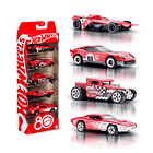 HOT WHEELS VEHÍCULO MATTEL 80 ANIVERSARIO PAQUETE 5 AUTOS 1