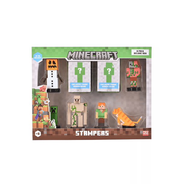 PACK DE LUJO 8 FIGURAS TIMBRE GOLEM DE NIEVE MINECRAFT 3