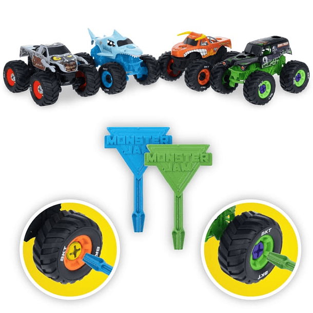 SET 4 MONSTER JAM 1:43 ARMAR Y DESARMAR ORIGINAL 3