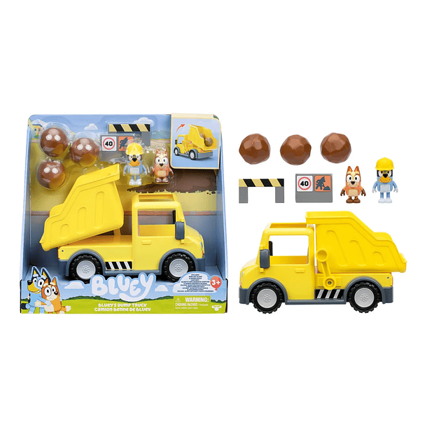 CAMIÓN CON PALANCA ACCESORIOS Y FIGURAS BLUEY AMARILLO 3