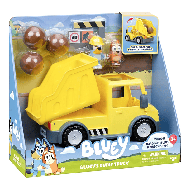 CAMIÓN CON PALANCA ACCESORIOS Y FIGURAS BLUEY AMARILLO 5