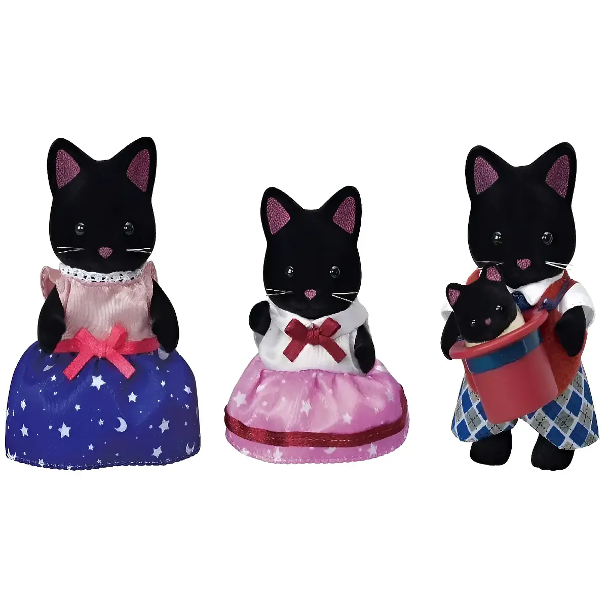 Familia Gato Midnight Cat Sylvanian Families original. 4 fig | ISA