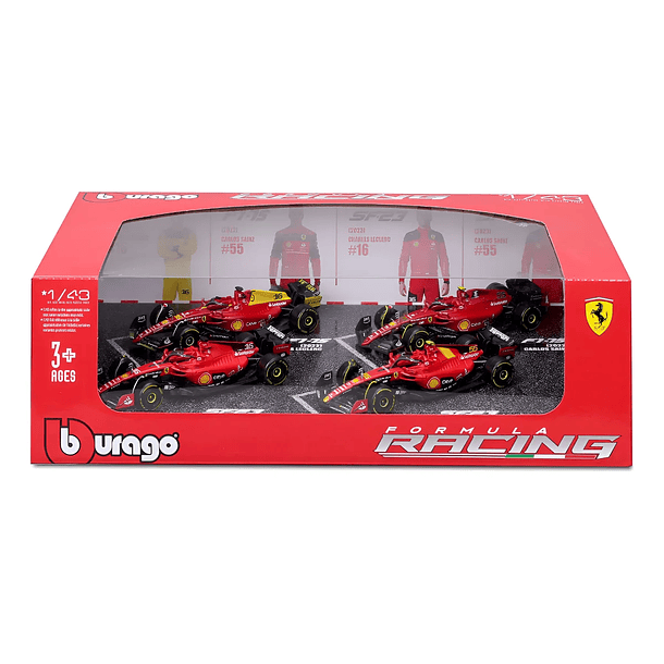 SET FERRARI FÓRMULA 1 BBURAGO ESCALA 1:43 (PACK 4 AUTOS) 1