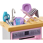BARBIE LAVAVAJILLAS DE COCINA CON ACCESORIOS 3