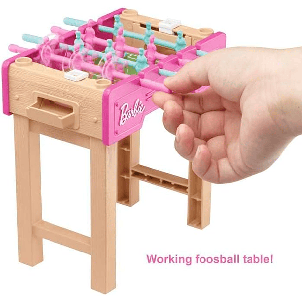 BARBIE MESA DE TACA TACA FUTBOLÍN CON ACCESORIOS 2