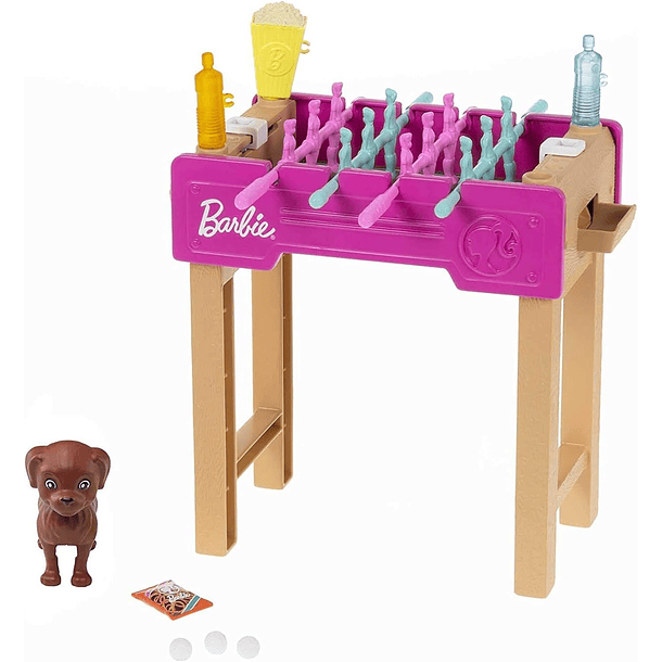 BARBIE MESA DE TACA TACA FUTBOLÍN CON ACCESORIOS 4