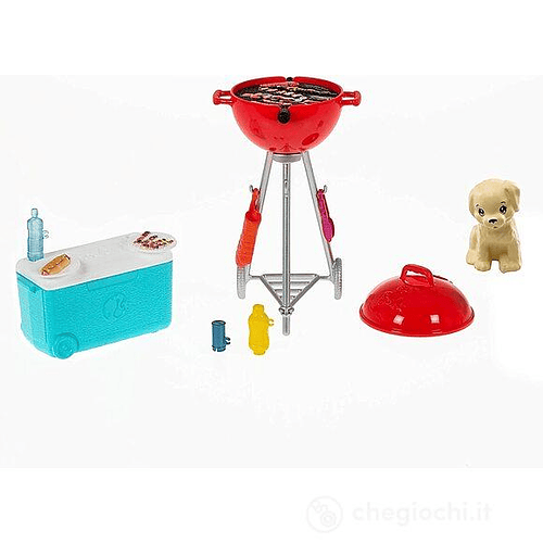 BARBIE PARRILLA BBQ CON ACCESORIOS Y MASCOTA