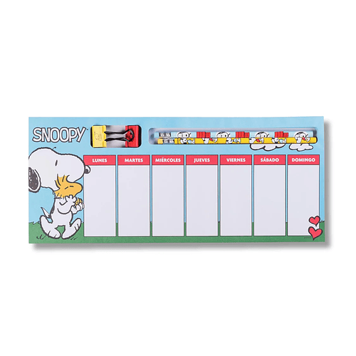 PLANNER SEMANAL SNOOPY CON ACCESORIOS MOOVING