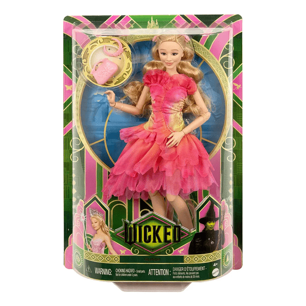 MUÑECA GLINDA WICKED ORIGINAL MATTEL VESTIDO ROSA 7