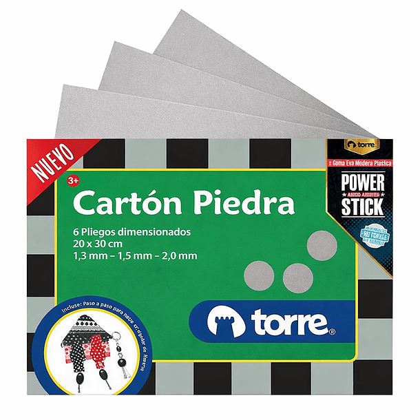CARTÓN PIEDRA TORRE 20X30 CM PACK 6 PLIEGOS