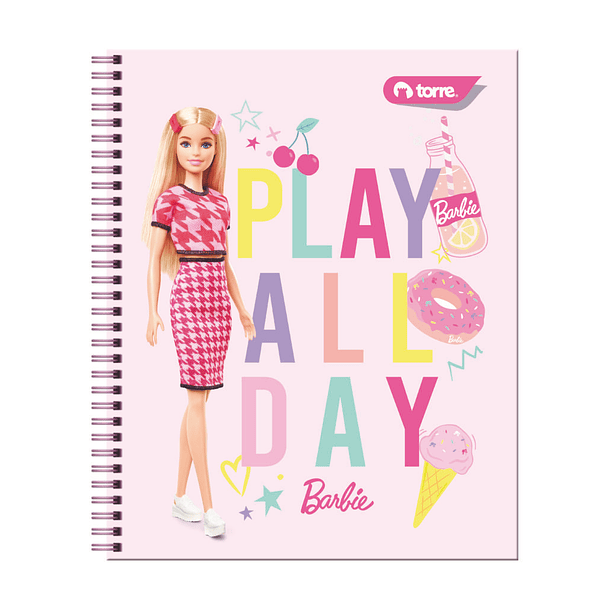 CUADERNO UNIVERSITARIO TORRE 7MM 100H BARBIE PACK X 10 2