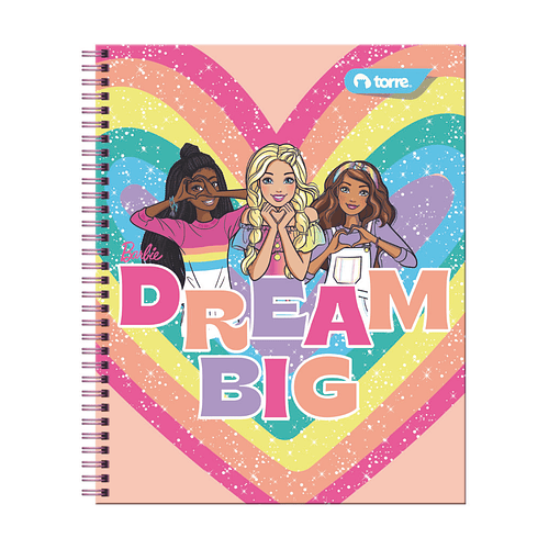 CUADERNO UNIVERSITARIO TORRE 7MM 100H BARBIE PACK X 10