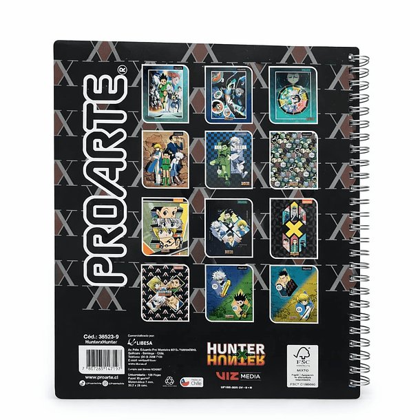 CUADERNO UNIVERSITARIO HUNTER X HUNTER 100H PACK 10 PROARTE 7