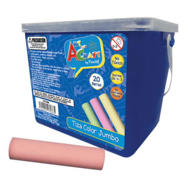 TIZA JUMBO 20 PCS BALDE ART AND CRAFT