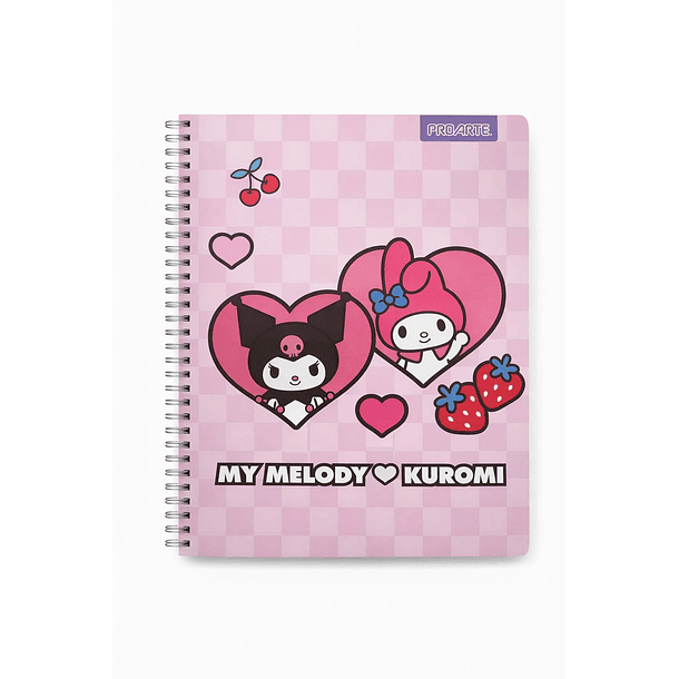 CUADERNO UNIVERSITARIO PROARTE MY MELODY Y KUROMI 100H 7MM 2