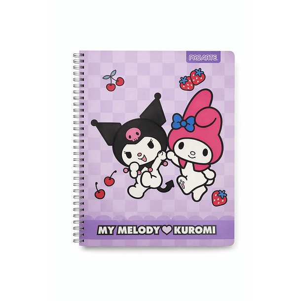 CUADERNO UNIVERSITARIO PROARTE MY MELODY Y KUROMI 100H 7MM 3