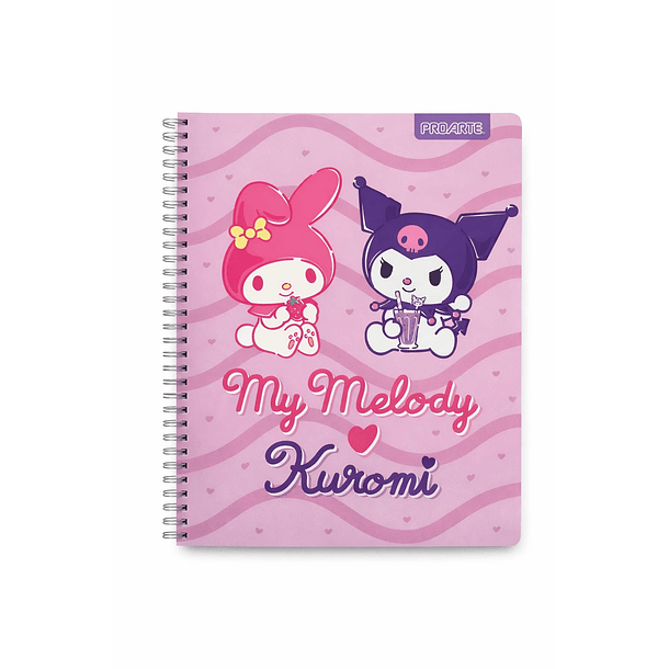 CUADERNO UNIVERSITARIO PROARTE MY MELODY Y KUROMI 100H 7MM 7