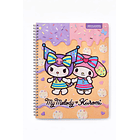 CUADERNO UNIVERSITARIO PROARTE MY MELODY Y KUROMI 100H 7MM 9