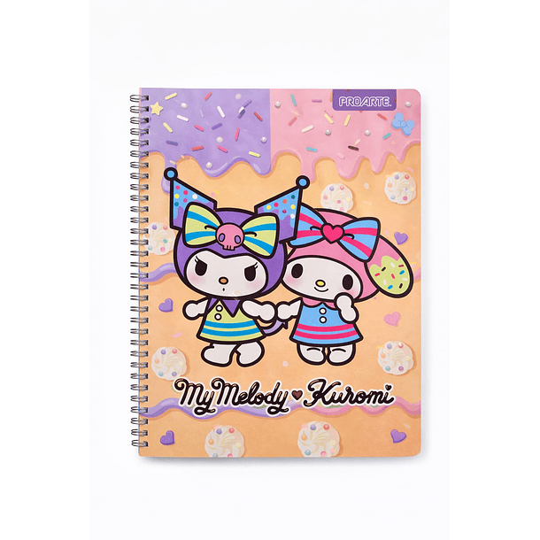 CUADERNO UNIVERSITARIO PROARTE MY MELODY Y KUROMI 100H 7MM 9