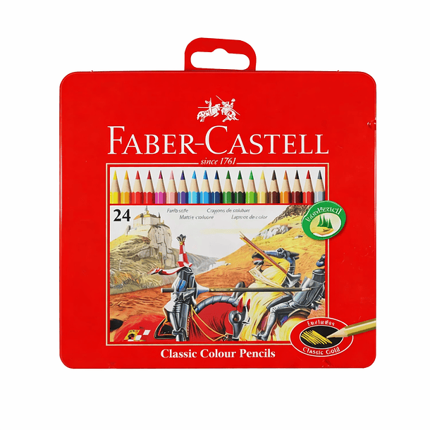 LAPIZ COLOR 24 CAJA METAL FABER CASTELL