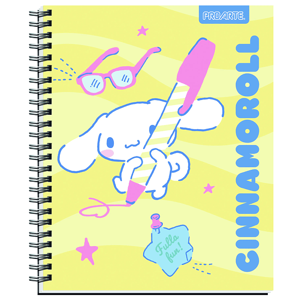 CUADERNO UNIVERSITARIO PROARTE CINNAMOROLL GLITTER 7MM 100H 11