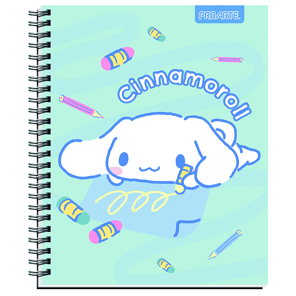 CUADERNO UNIVERSITARIO PROARTE CINNAMOROLL GLITTER 7MM 100H 12