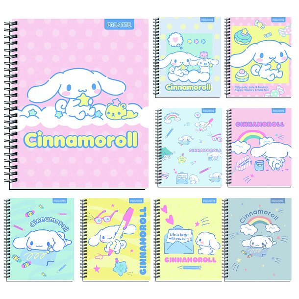 CUADERNO UNIVERSITARIO PROARTE CINNAMOROLL GLITTER 7MM 100H 1