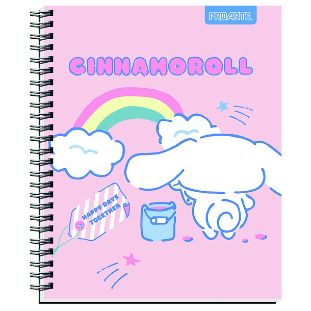 CUADERNO UNIVERSITARIO PROARTE CINNAMOROLL GLITTER 7MM 100H 14