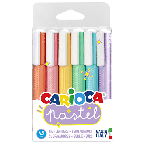 DESTACADORES PASTEL 6 COLORES CARIOCA