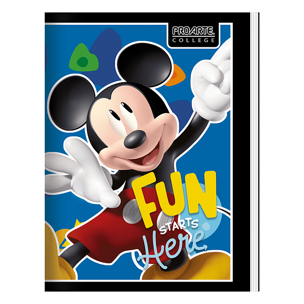 CUADERNO COLLEGE MICKEY 7MM 80 HOJAS PROARTE 7