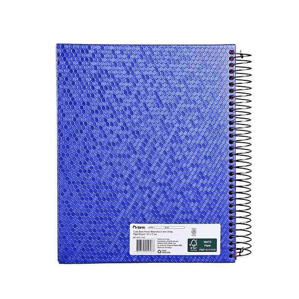 CUADERNO TOP PRISMA CUADROS 5MM 120H TORRE 10