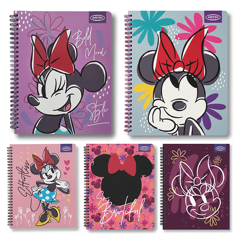 CUADERNO UNIVERSITARIO ARTEL 100H 7MM MINNIE BOW PACK 10